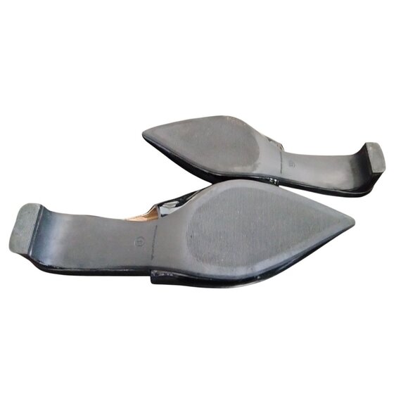 Amazon Essential Black Slingback Pointed Toe Shoes 1.75" Block Heel Size 11 - Picture 9 of 10